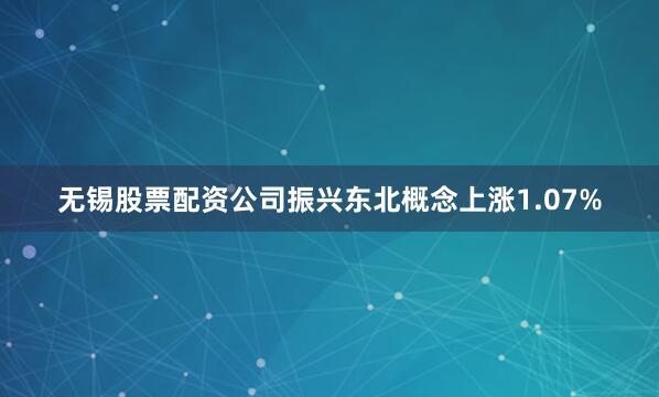 无锡股票配资公司振兴东北概念上涨1.07%